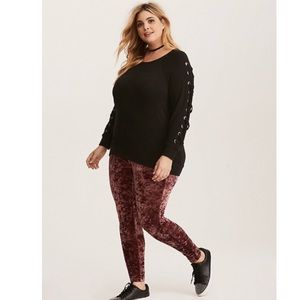 Crushed velvet leggings